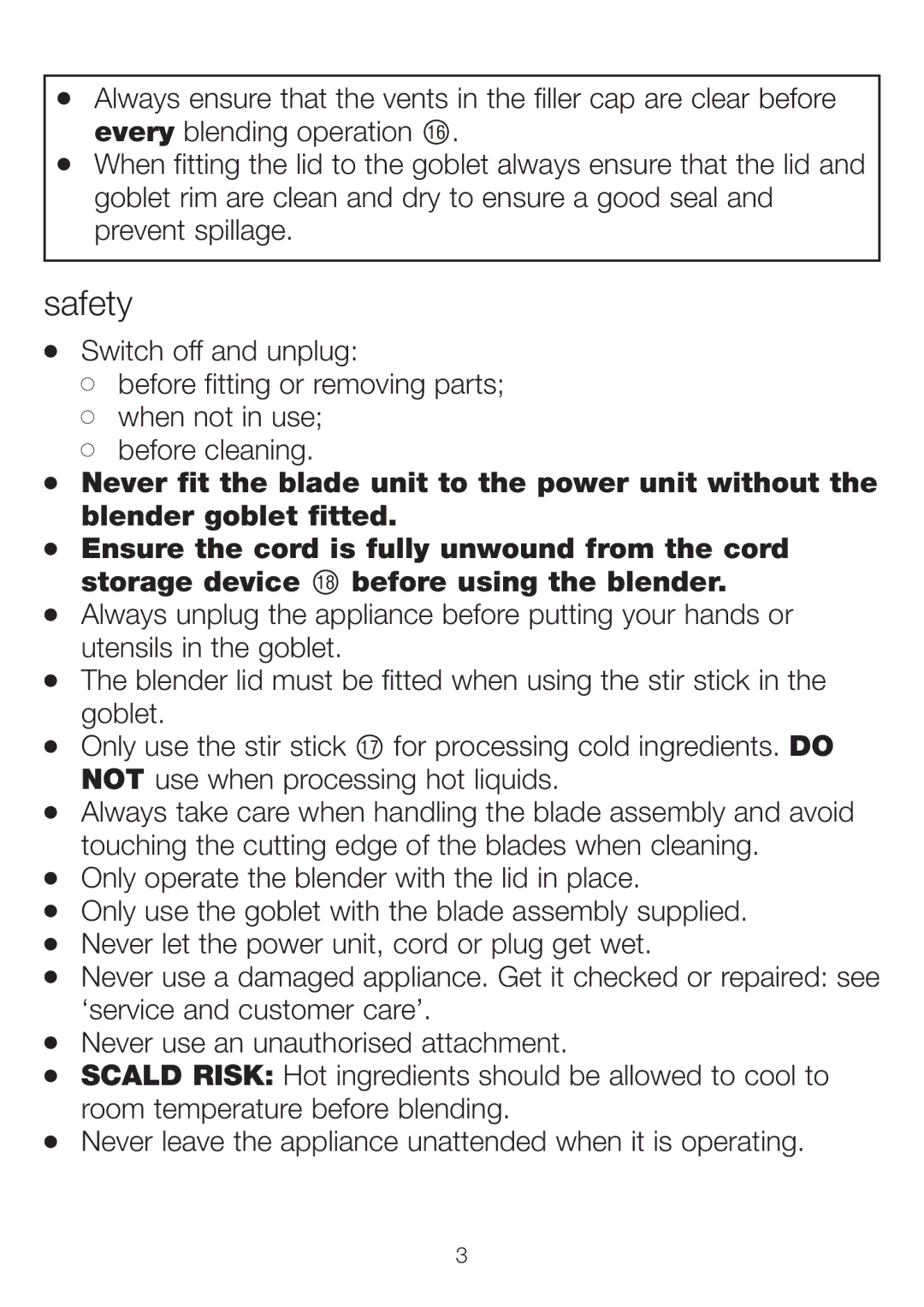 Kenwood BLM80 manual Safety 