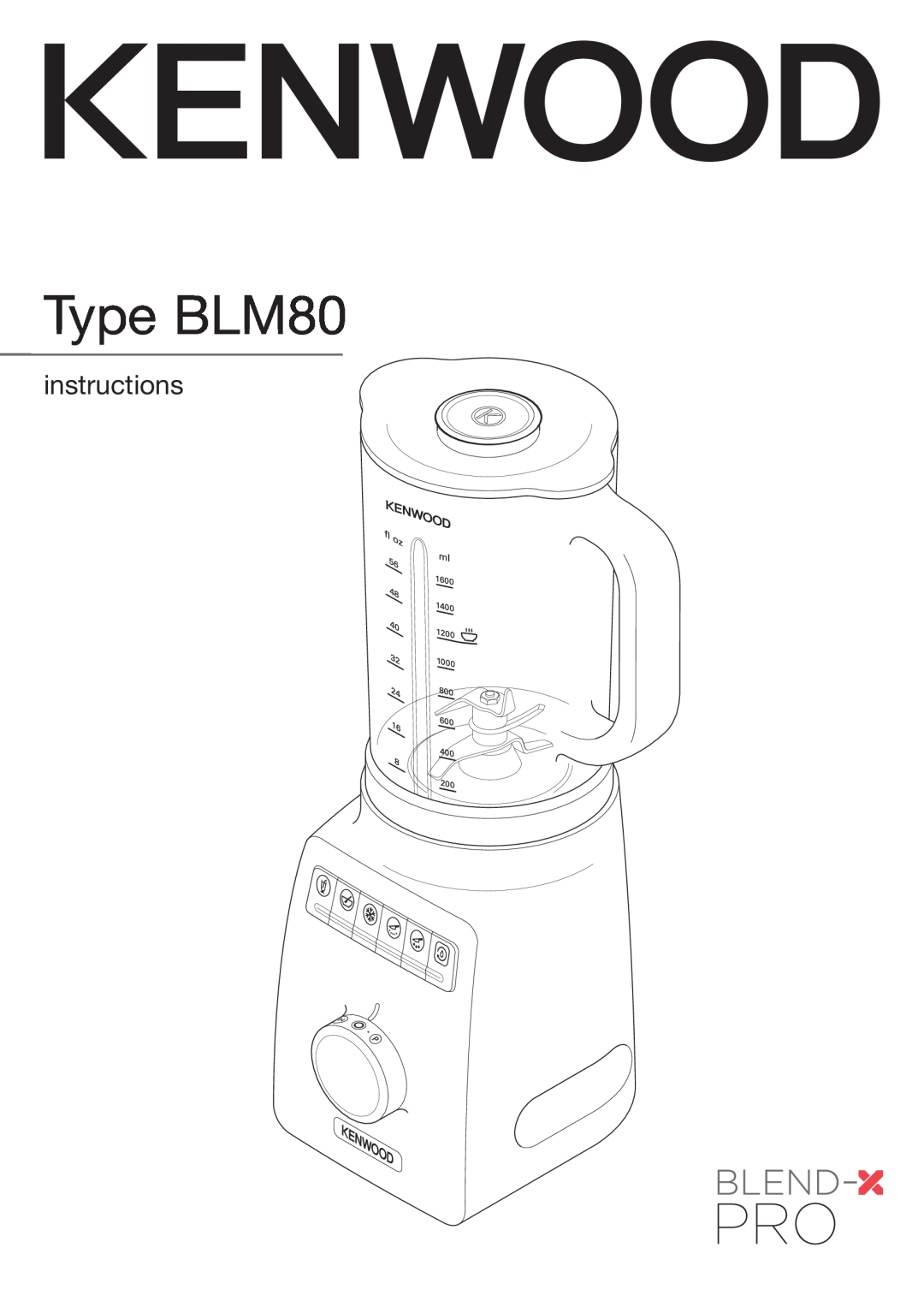 Kenwood manual Type BLM80, instructions 