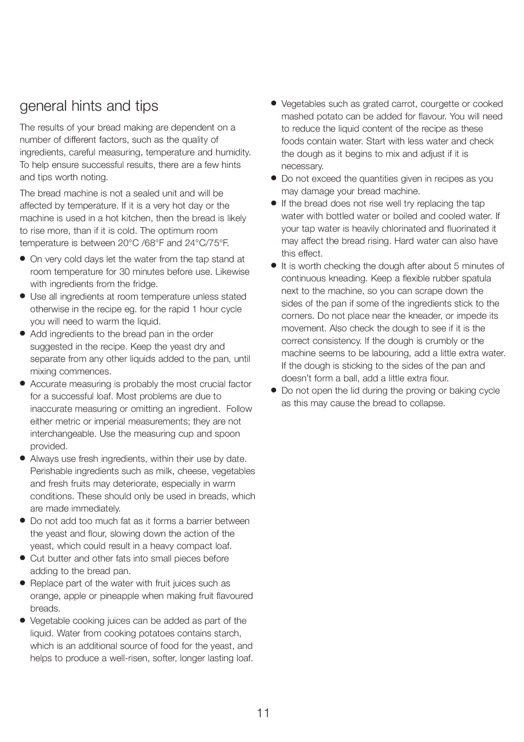 Kenwood BM 250, BM256 manual General hints and tips 