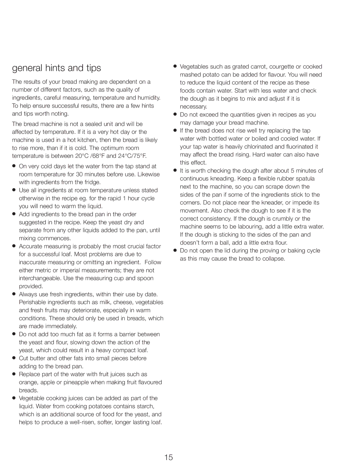 Kenwood BM450 manual General hints and tips 