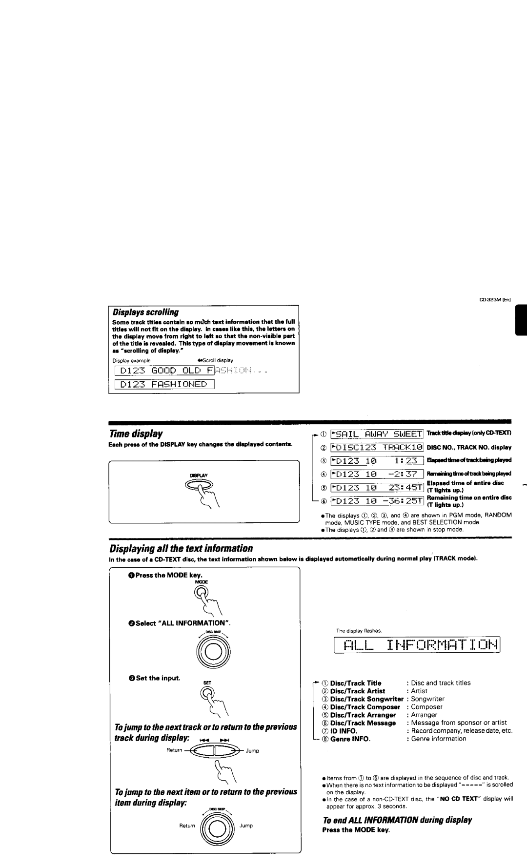 Kenwood CD-323M manual 