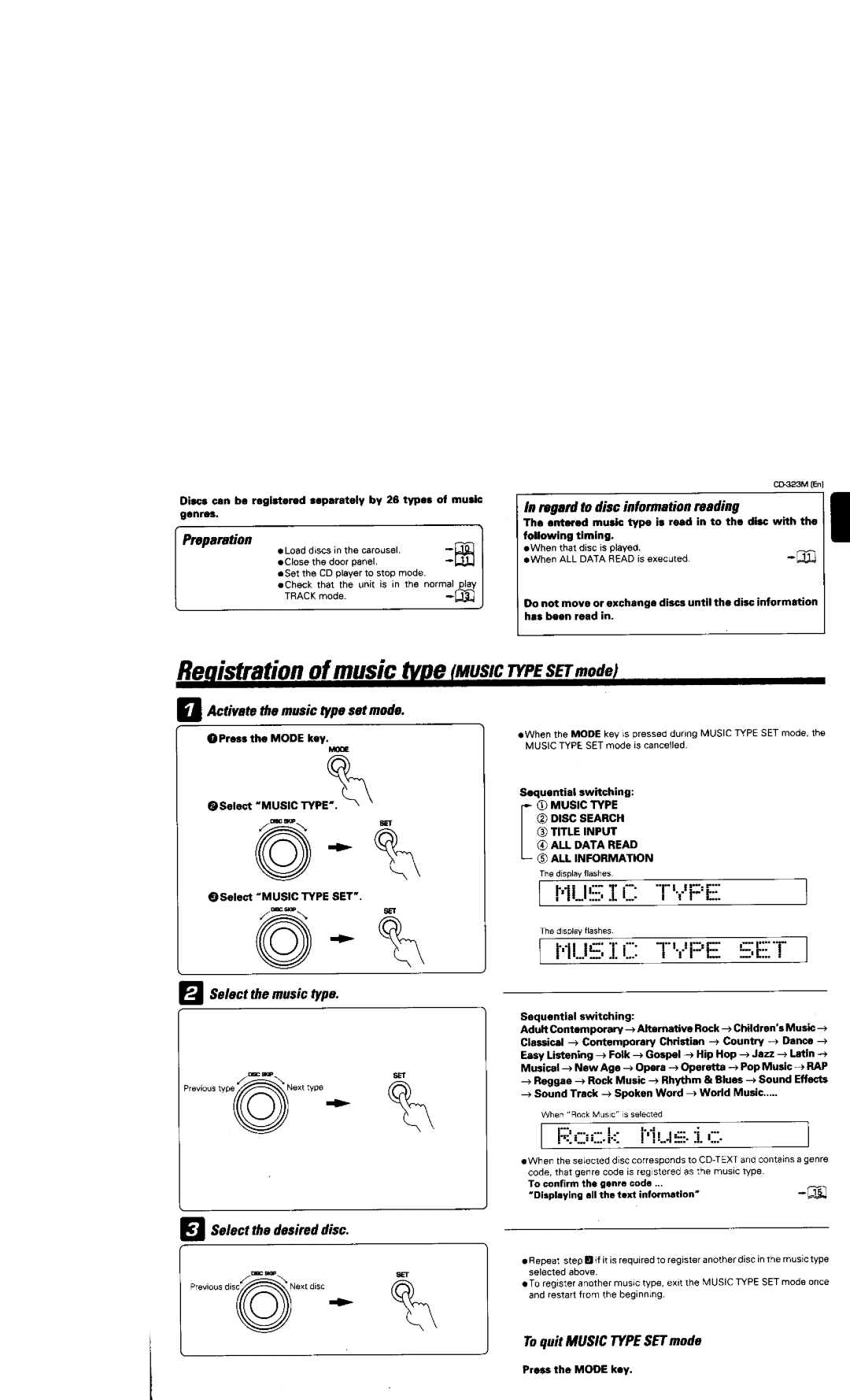 Kenwood CD-323M manual 