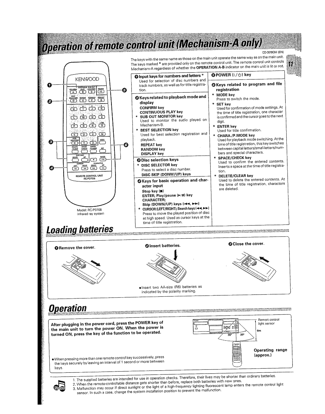 Kenwood CD-3280M manual 