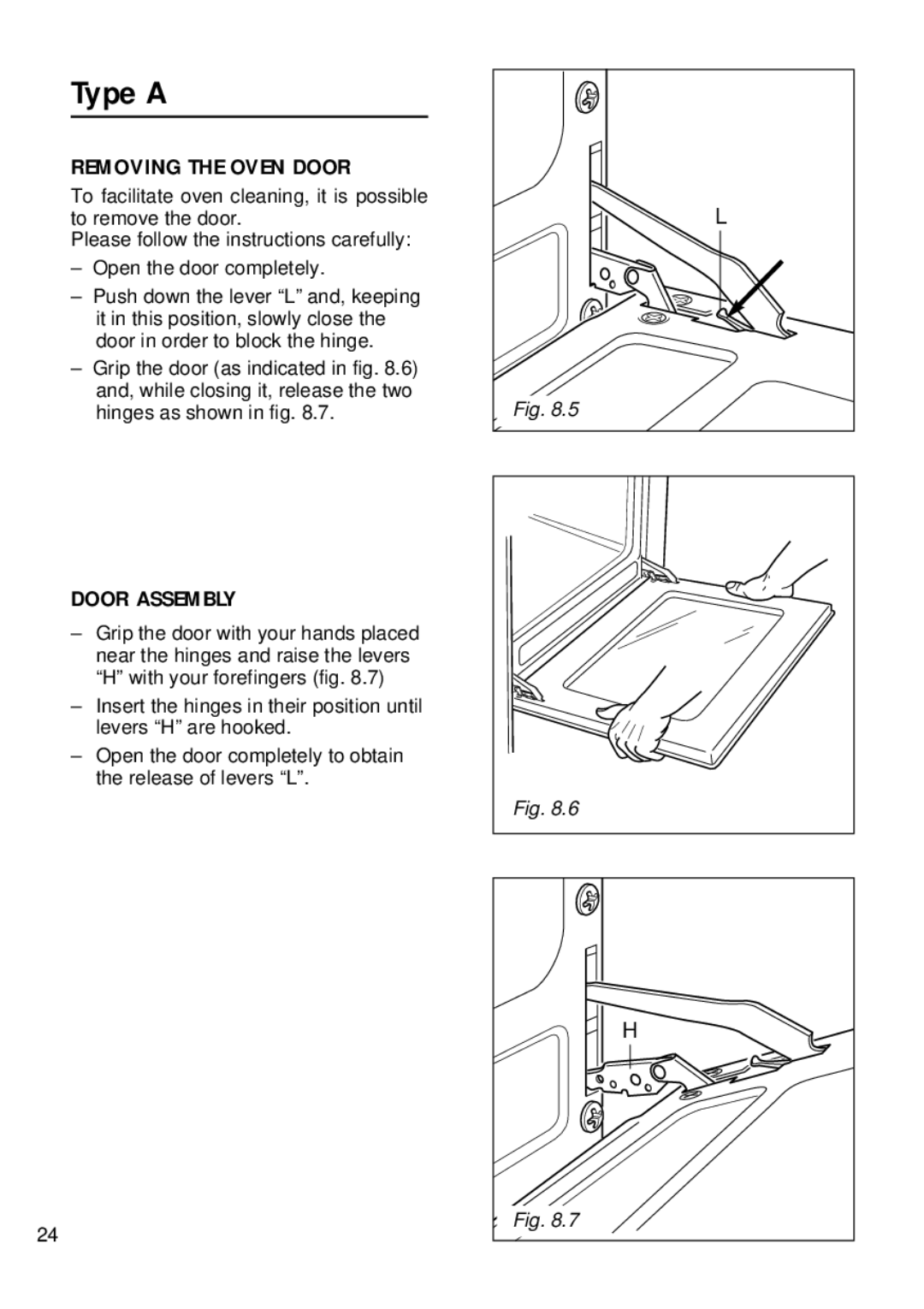 Kenwood CK 280 manual Removing the Oven Door, Door Assembly 