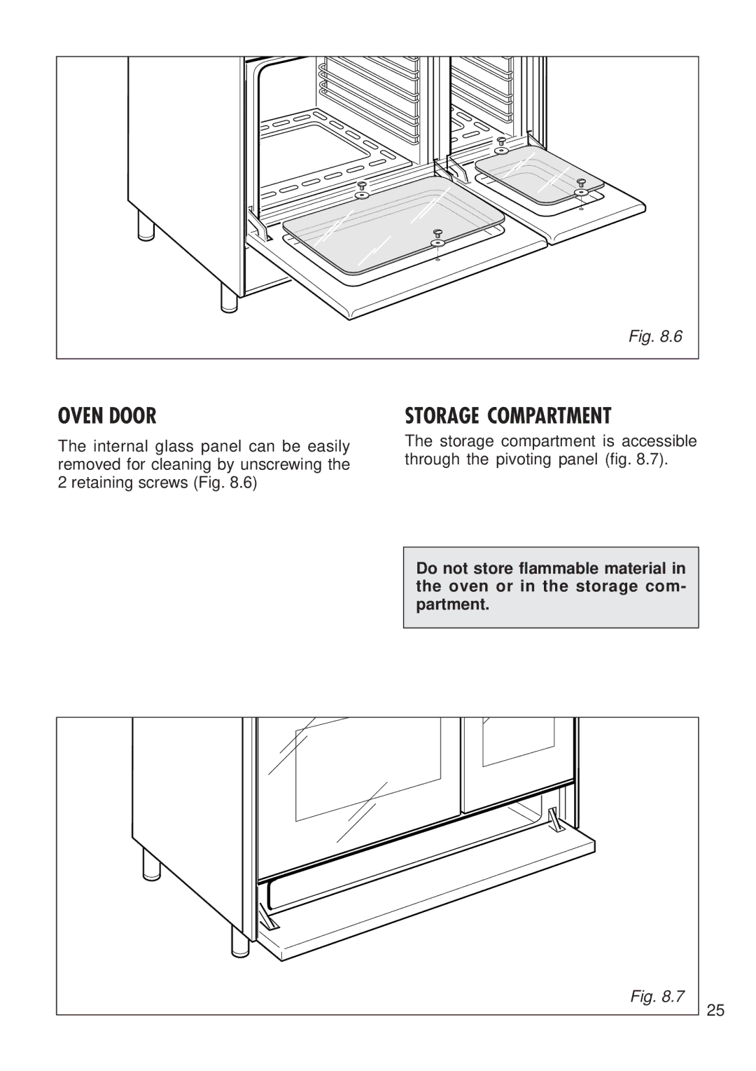 Kenwood CK 300 manual Oven Door, Storage Compartment 