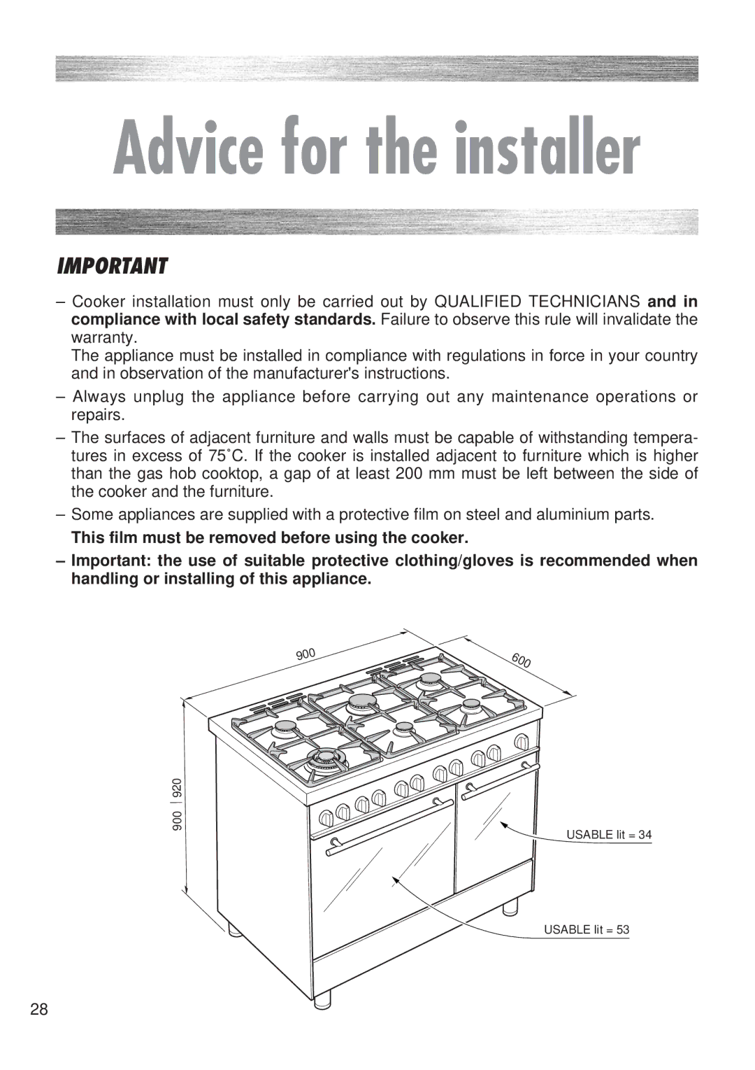 Kenwood CK 300 manual Advice for the installer 