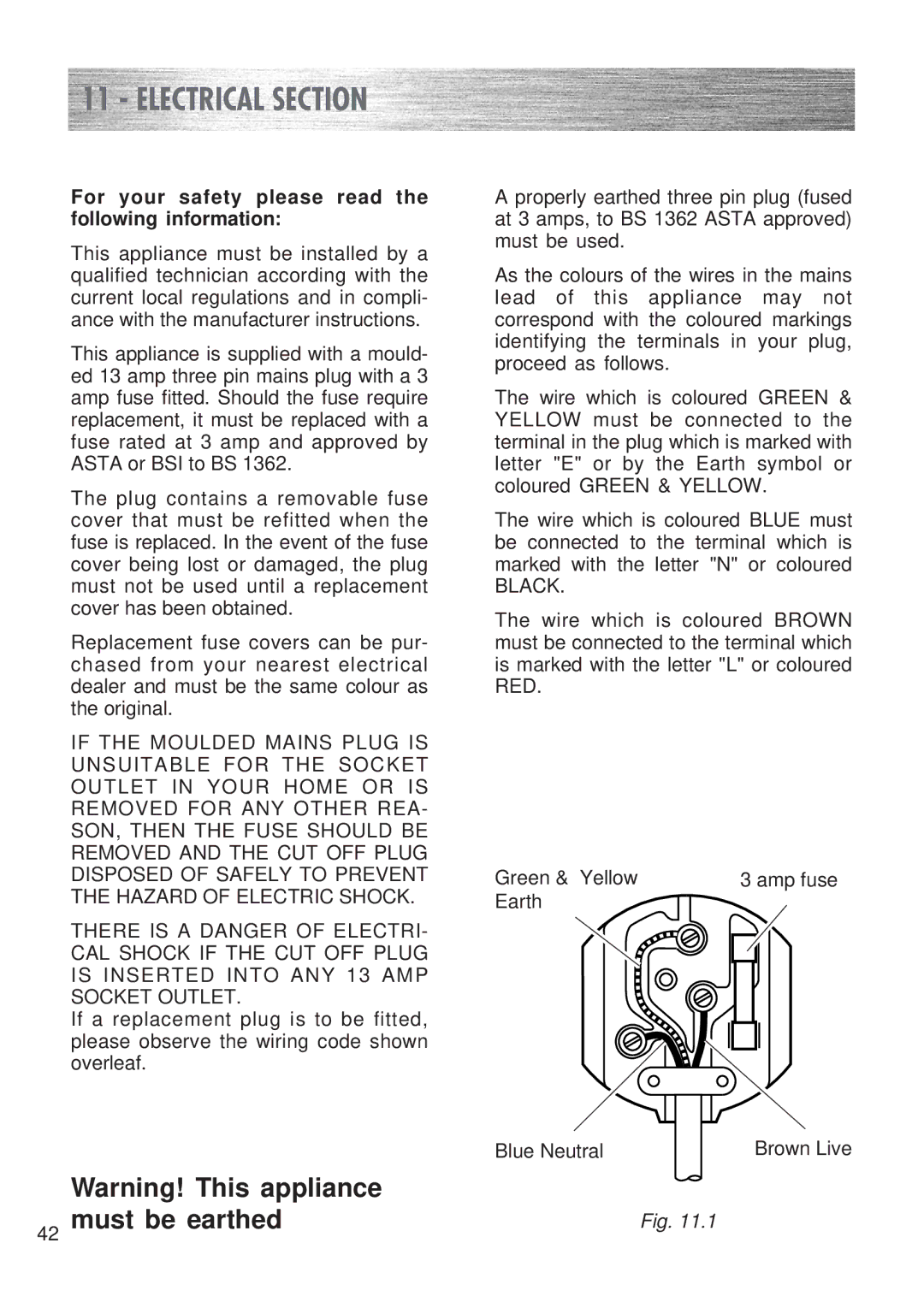 Kenwood CK 300 manual Electrical Section, For your safety please read the following information 