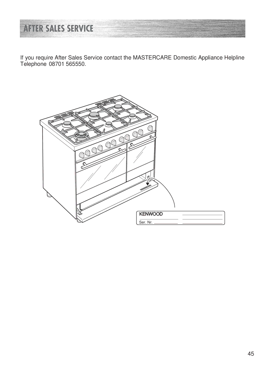 Kenwood CK 300 manual After Sales Service 