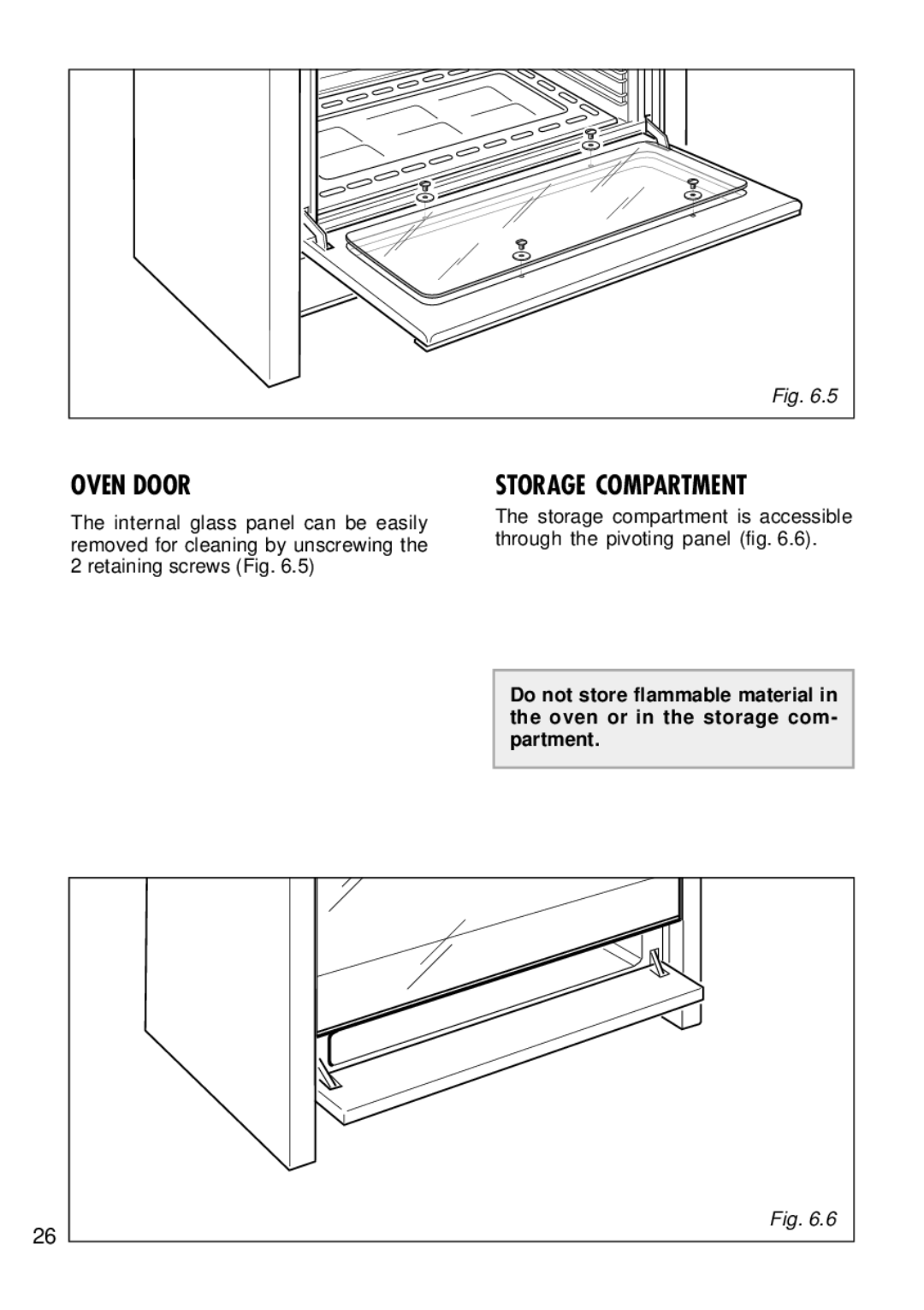 Kenwood CK 680 manual Oven Door, Storage Compartment 