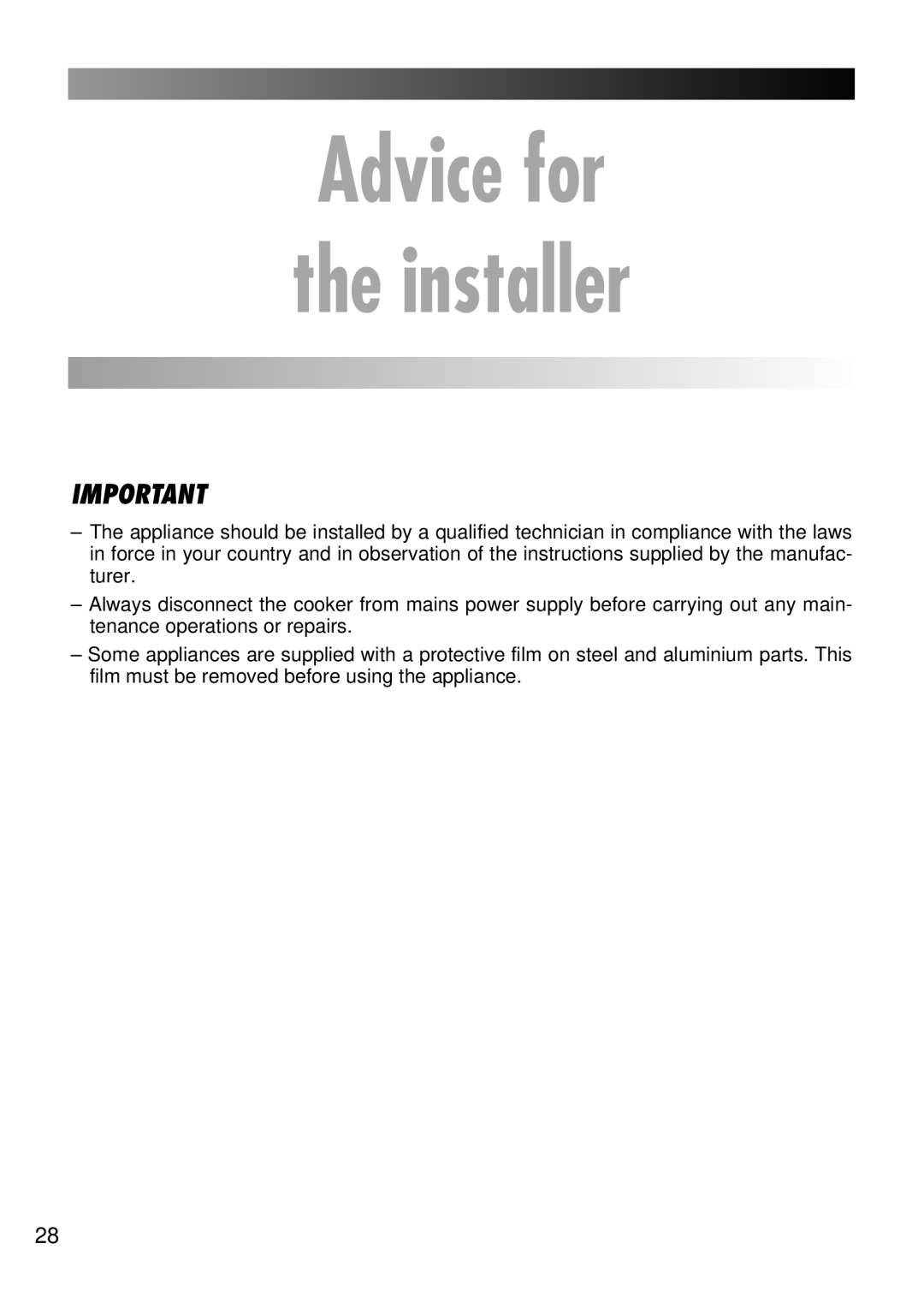 Kenwood CK 680 manual Advice for Installer 