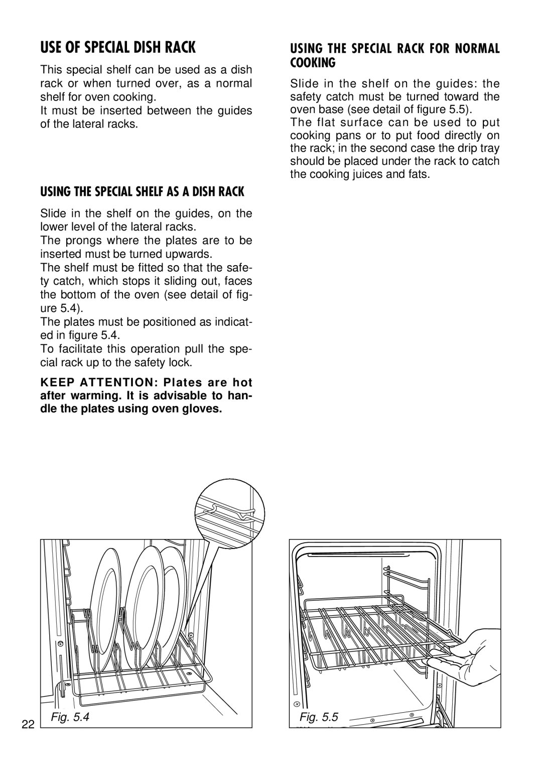 Kenwood CK 740 manual USE of Special Dish Rack, Using the Special Rack for Normal Cooking 