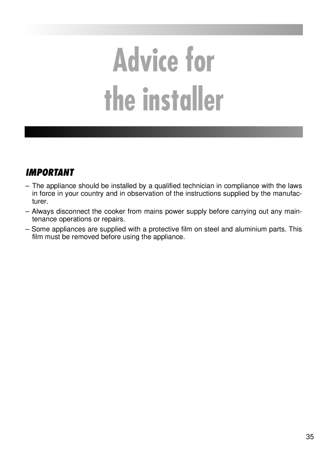 Kenwood CK 780 manual Advice for Installer 