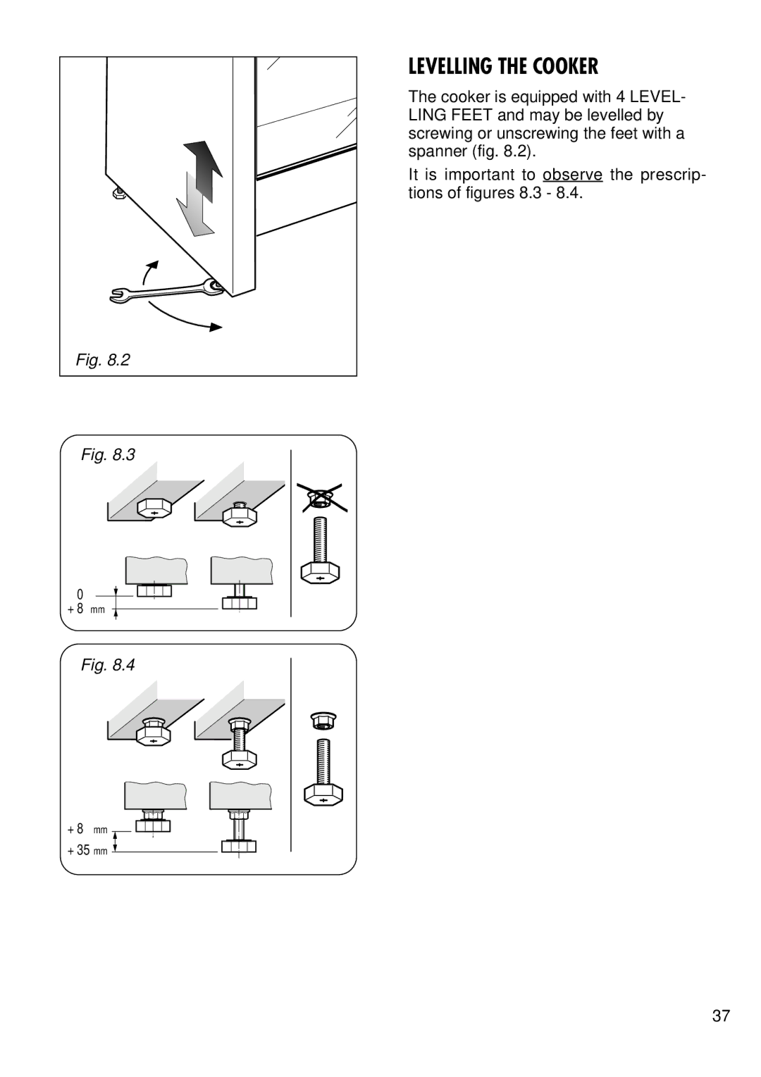 Kenwood CK 780 manual Levelling the Cooker 