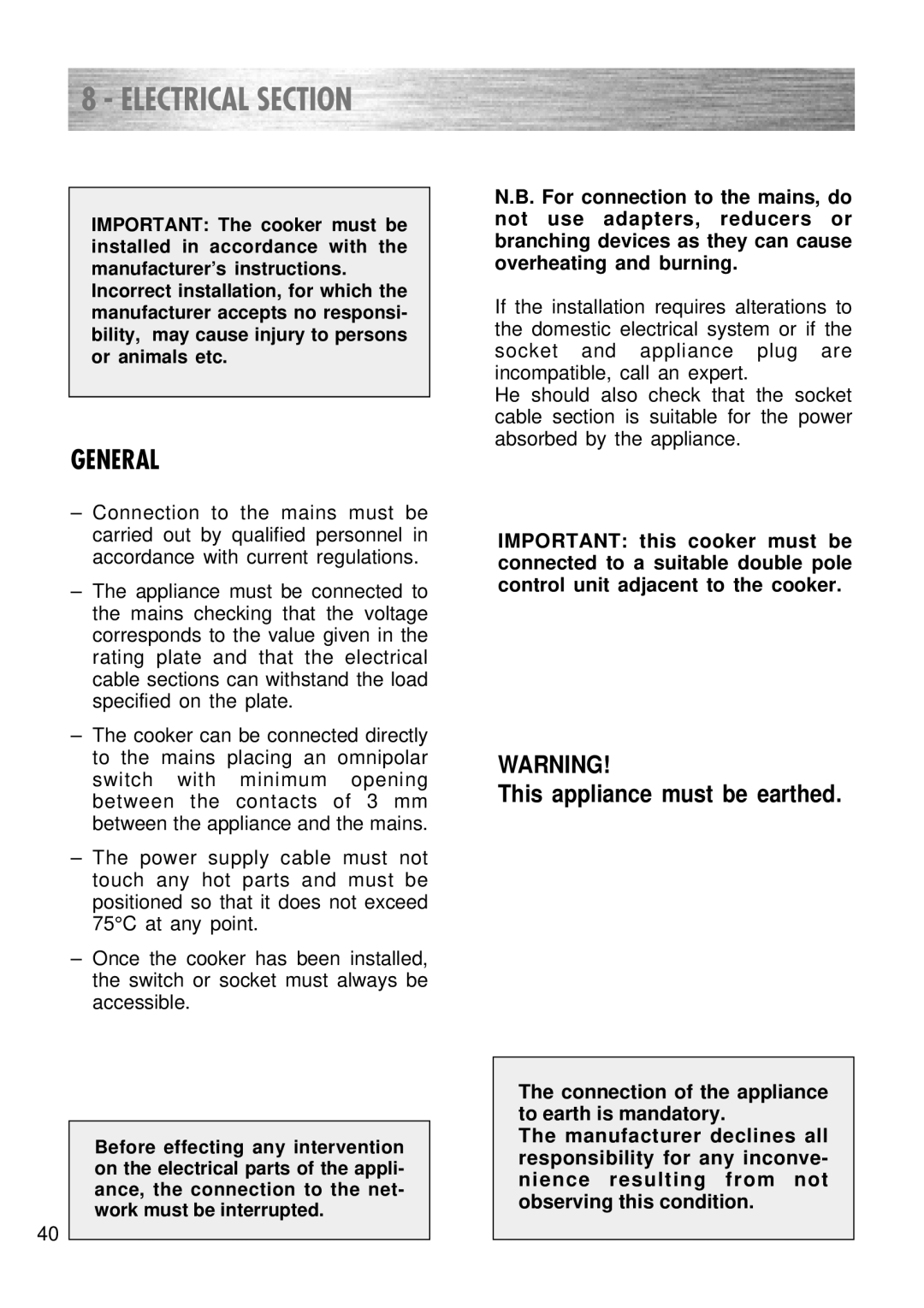 Kenwood CK 780 manual Electrical Section, General 