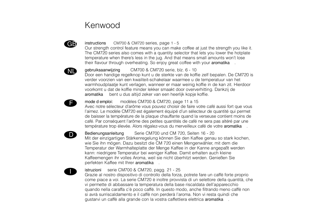 Kenwood CM720, CM700 manual Kenwood 