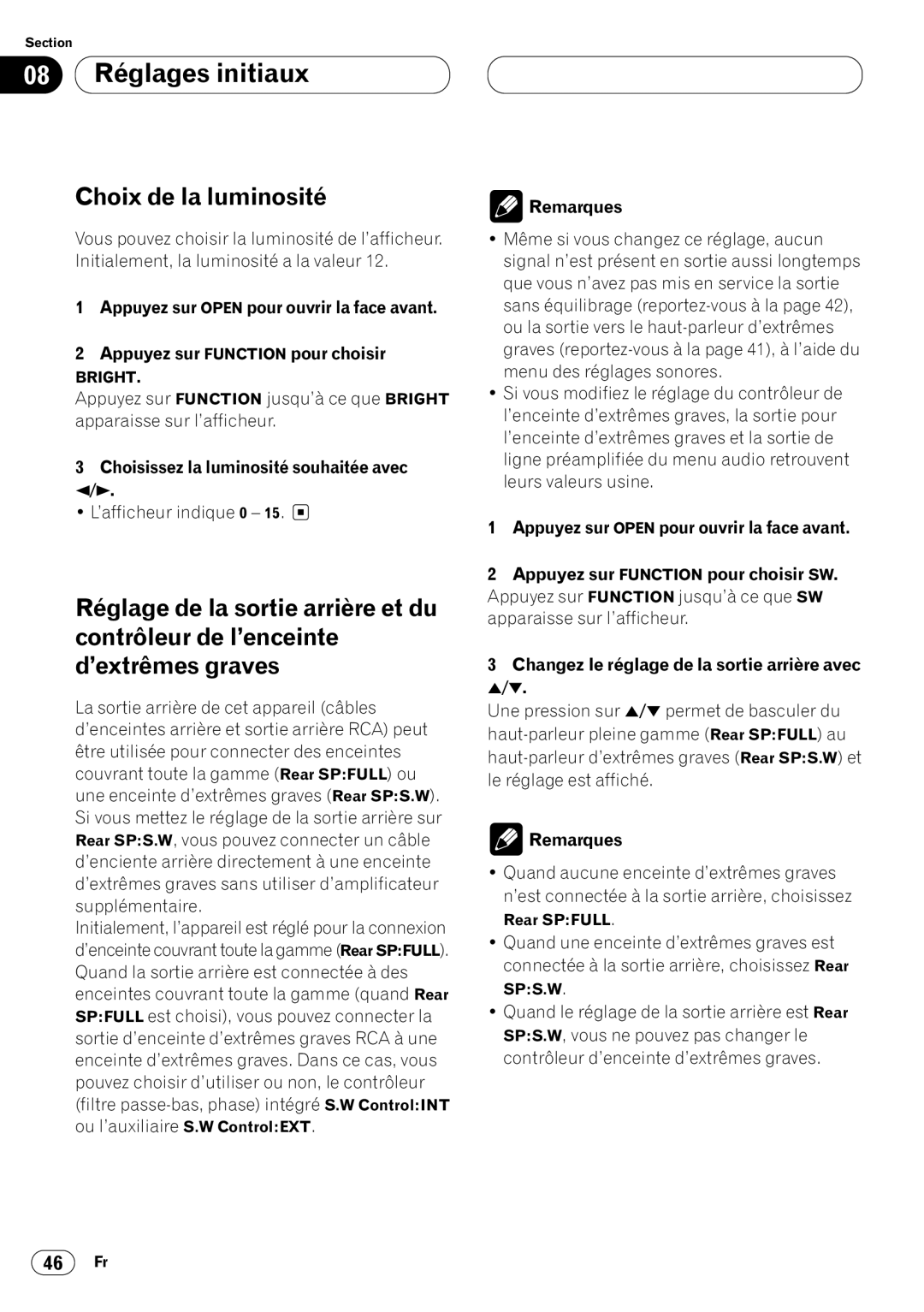 Kenwood CRD3569-A operation manual Choix de la luminosité, Choisissez la luminosité souhaitée avec 