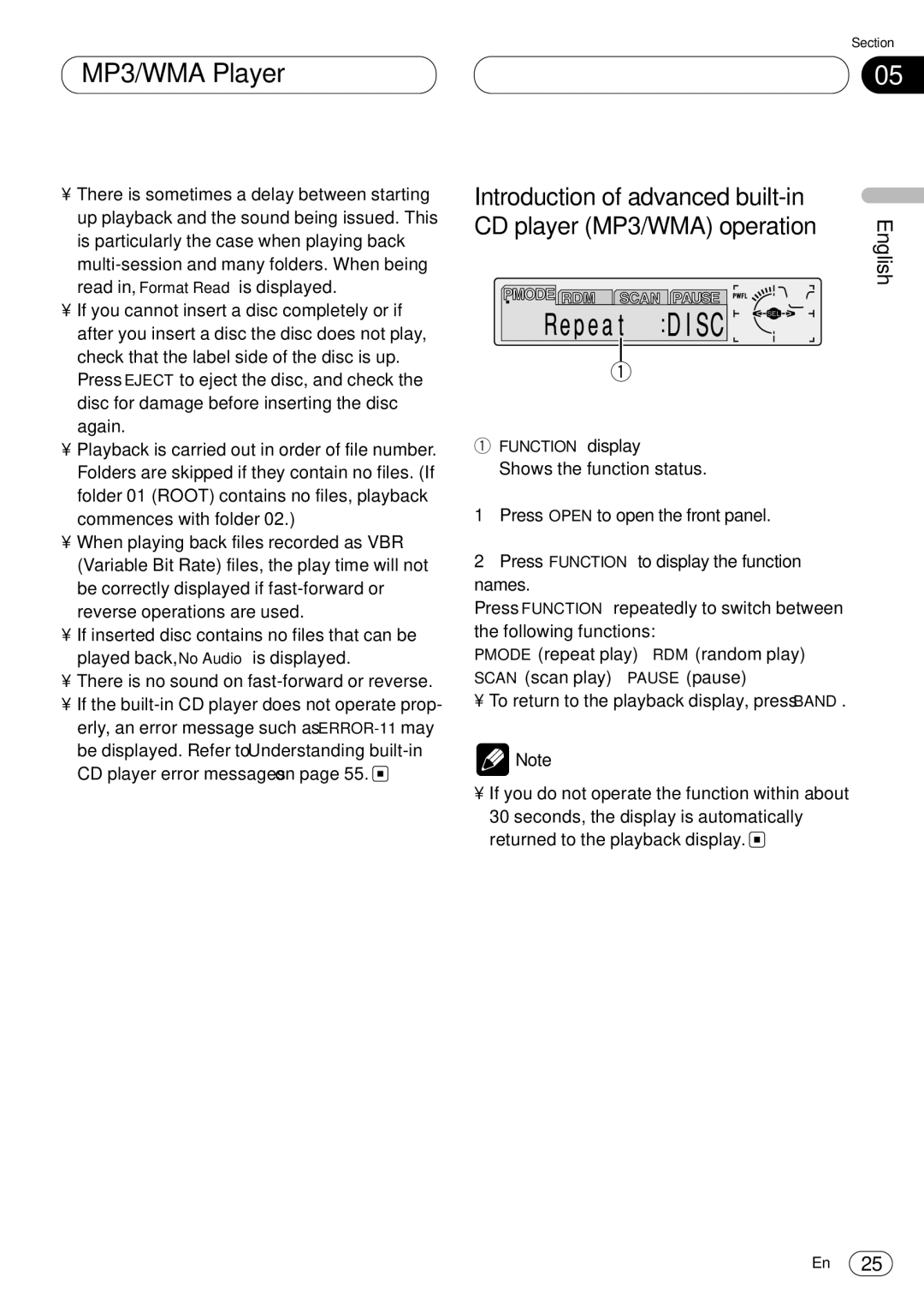 Kenwood CRD3569-A operation manual MP3/WMA Player, Names 