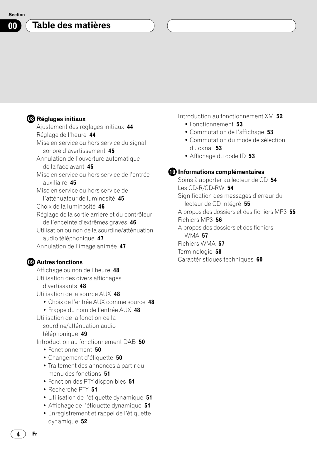 Kenwood CRD3569-A operation manual Réglages initiaux, Autres fonctions, Informations complémentaires 