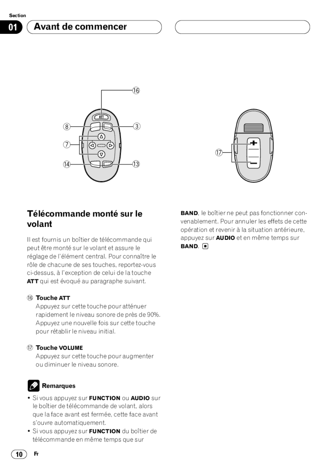 Kenwood CRD3569-A operation manual Télécommande monté sur le volant, # Touche ATT, $ Touche Volume 