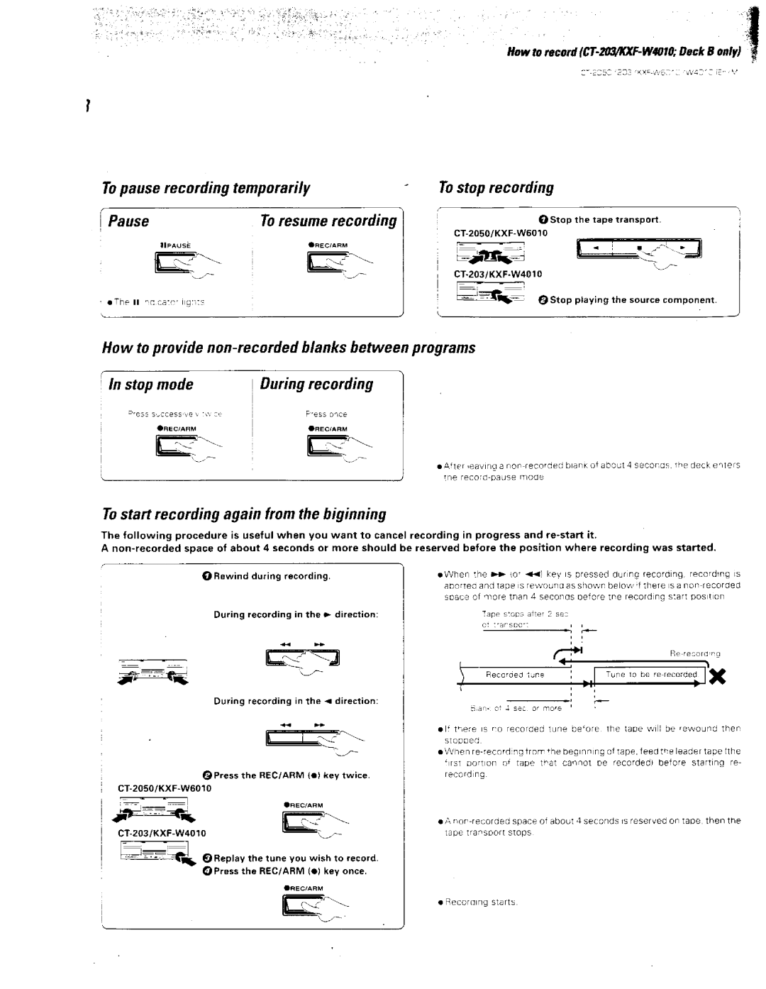 Kenwood 68, CT-203, CT-2050, KXF-W4010, Car Stereo System manual 