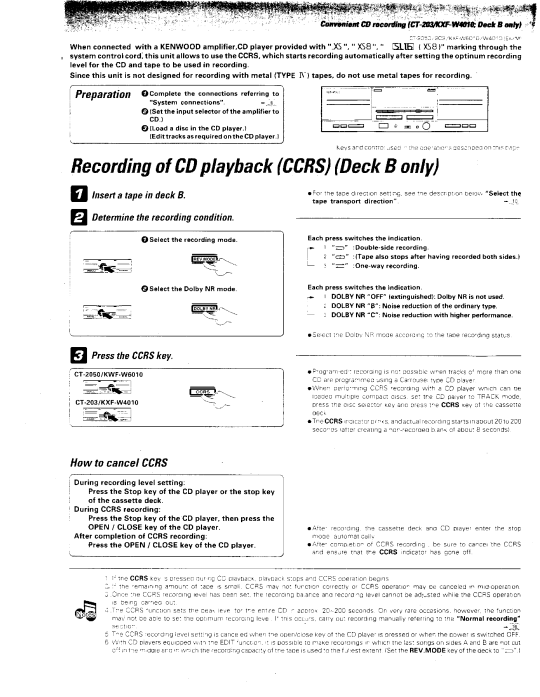 Kenwood KXF-W4010, CT-203, CT-2050, 68, Car Stereo System manual 