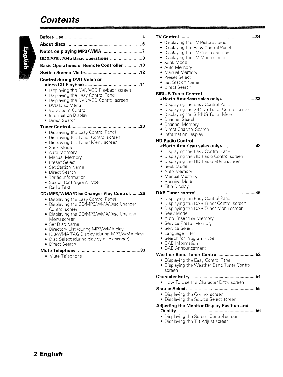 Kenwood DDX7045 instruction manual Contents 