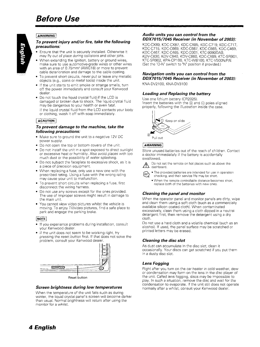 Kenwood DDX7045 instruction manual ISet the O-Nswitch to N position if provided, ~ dashboard 