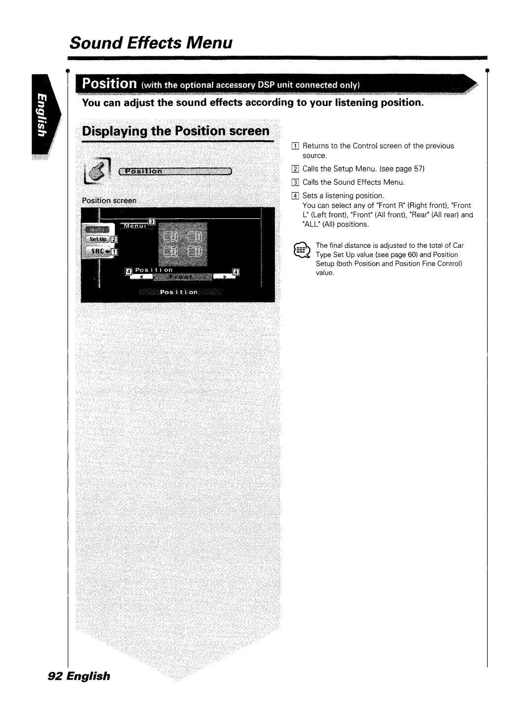 Kenwood DDX7045 instruction manual II Returns to the Control screen of the previous, Value 