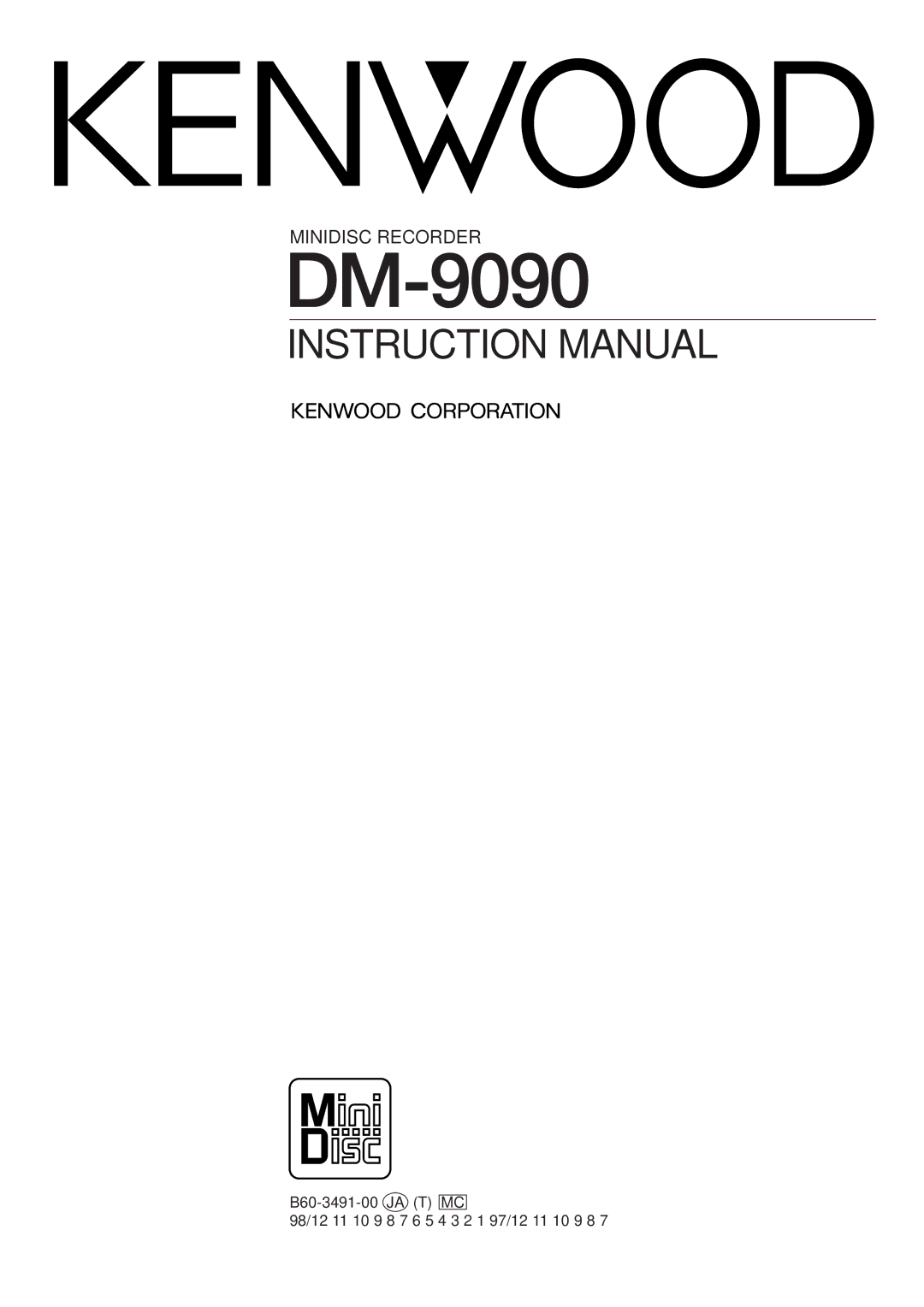 Kenwood DM-9090 instruction manual 