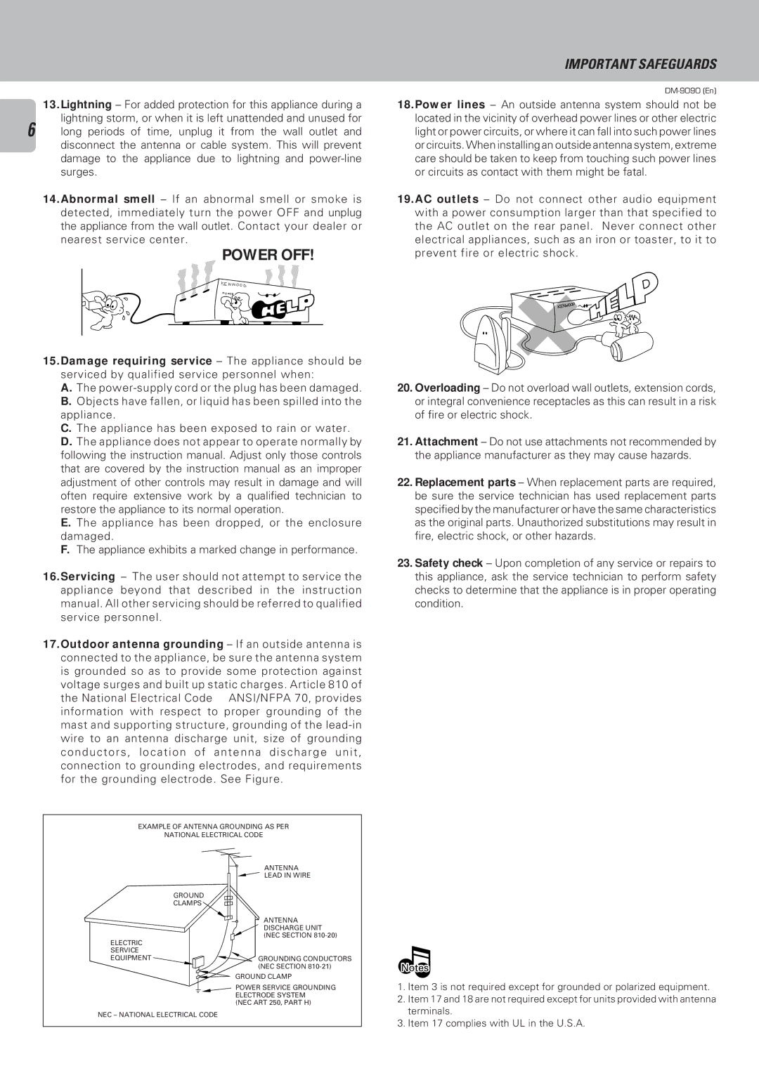 Kenwood DM-9090 instruction manual Power OFF 