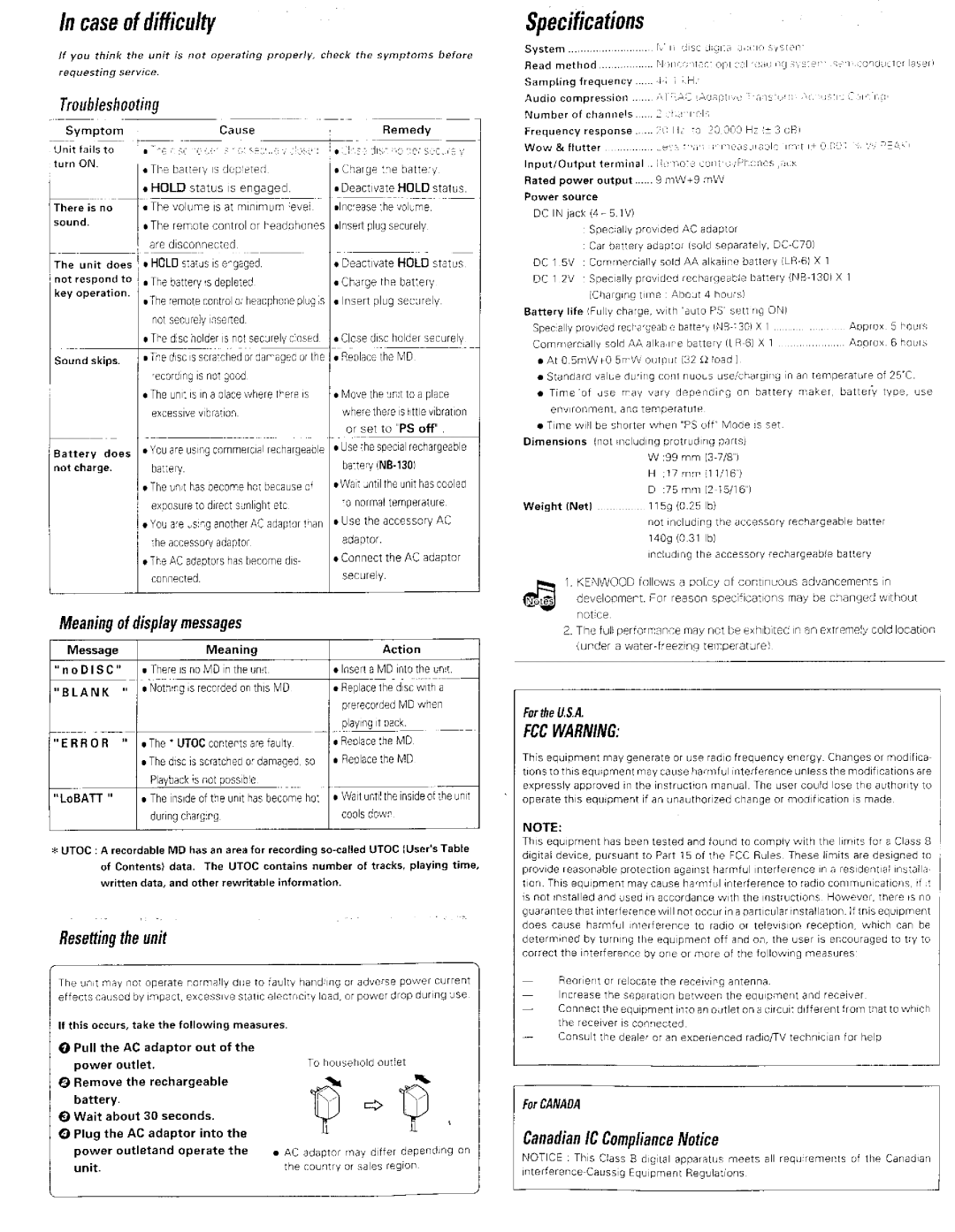 Kenwood DMC-J3 manual 