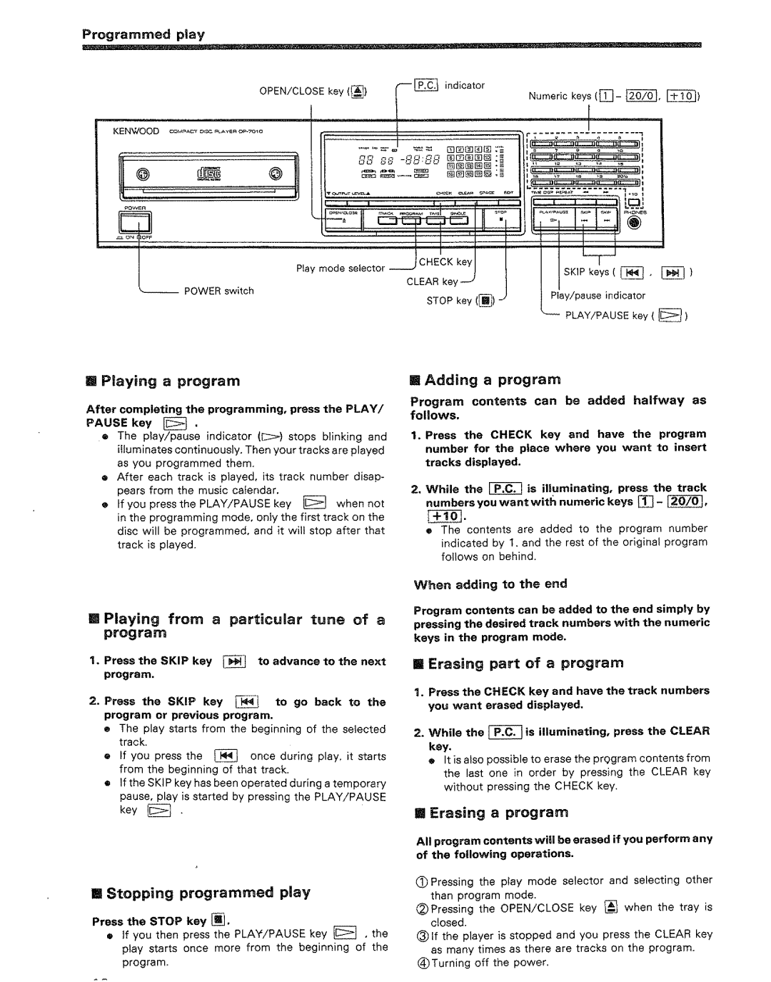 Kenwood DP-7010 manual 