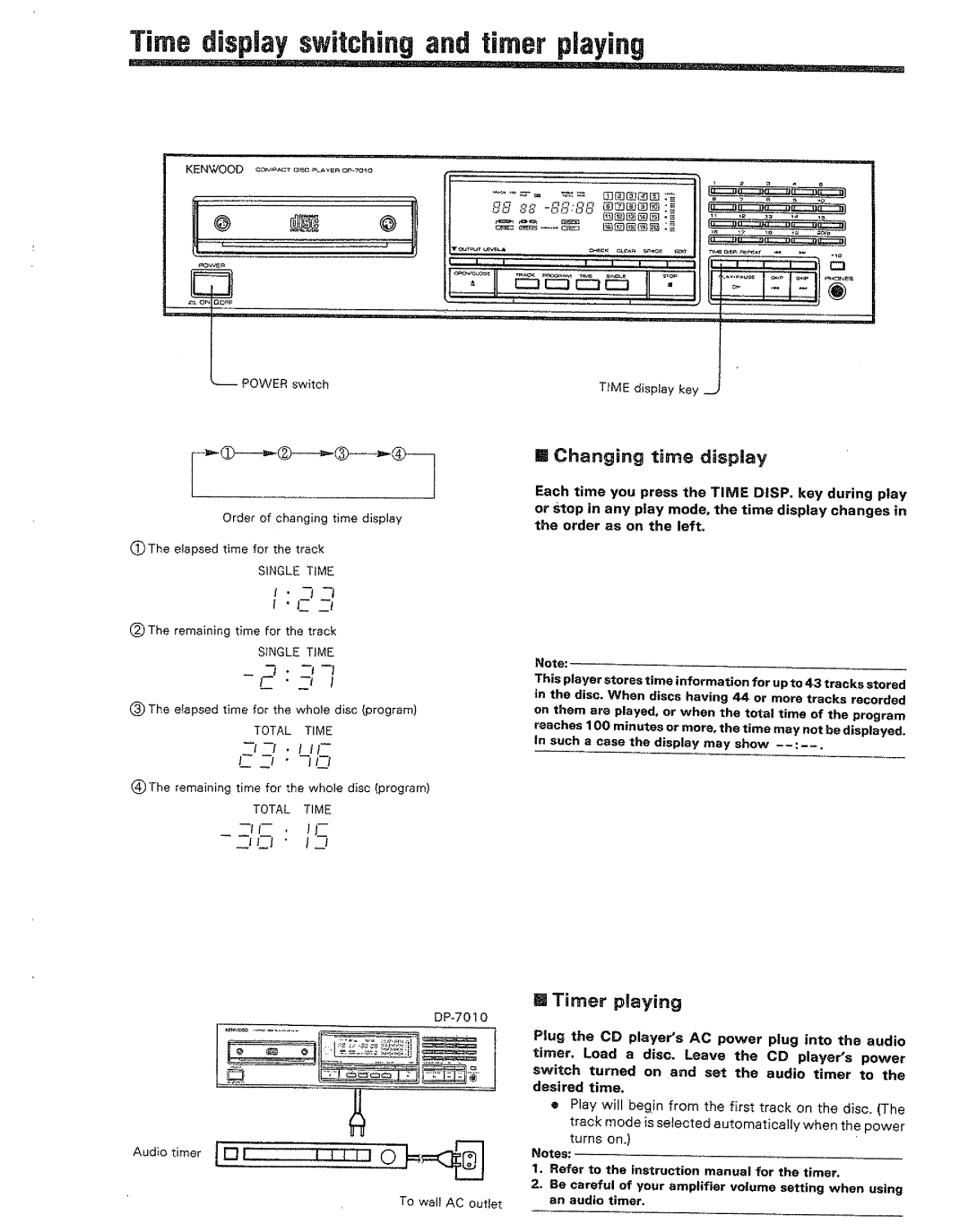 Kenwood DP-7010 manual 