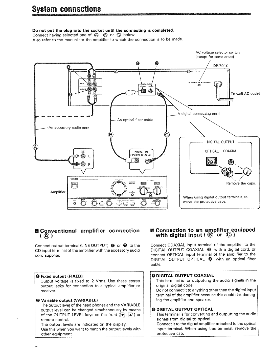 Kenwood DP-7010 manual 