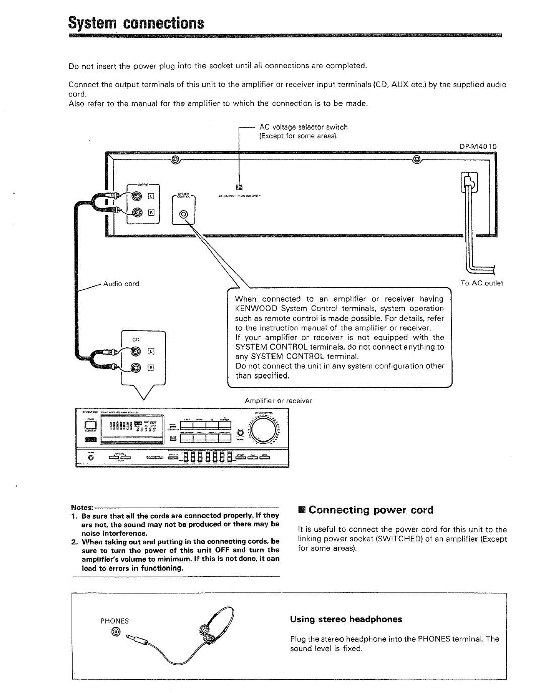 Kenwood DP-M4010 manual 