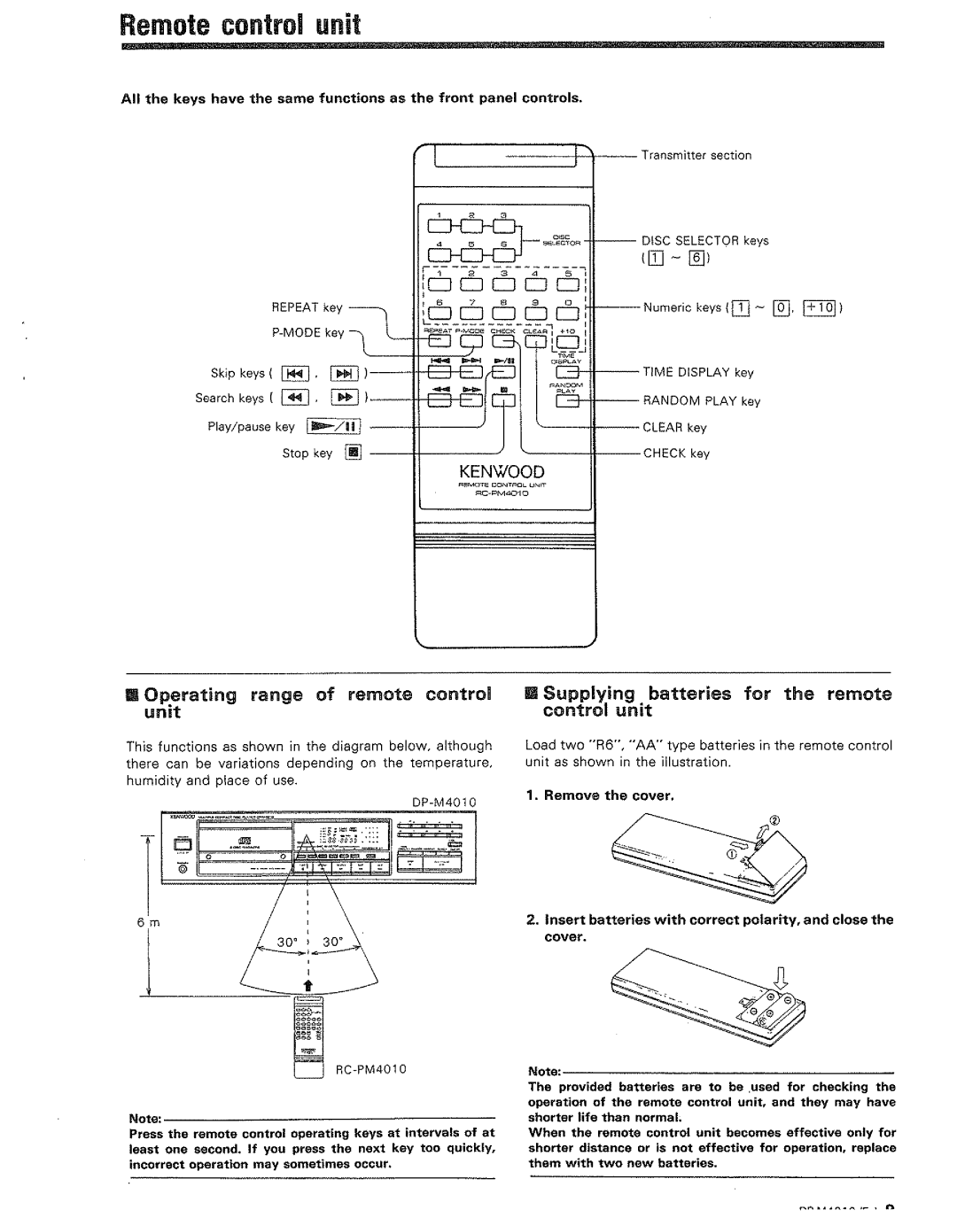 Kenwood DP-M4010 manual 