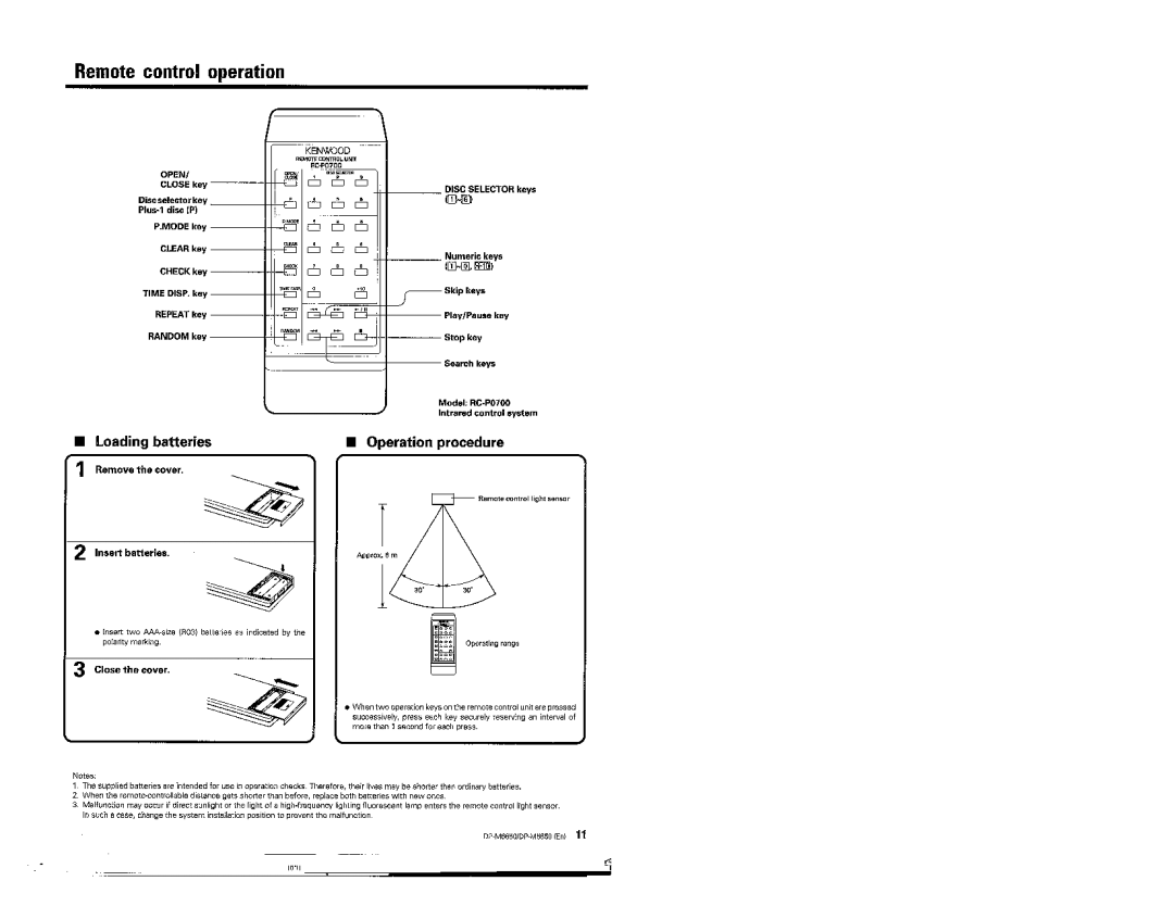 Kenwood DP-M6650, DP-M5550 manual 