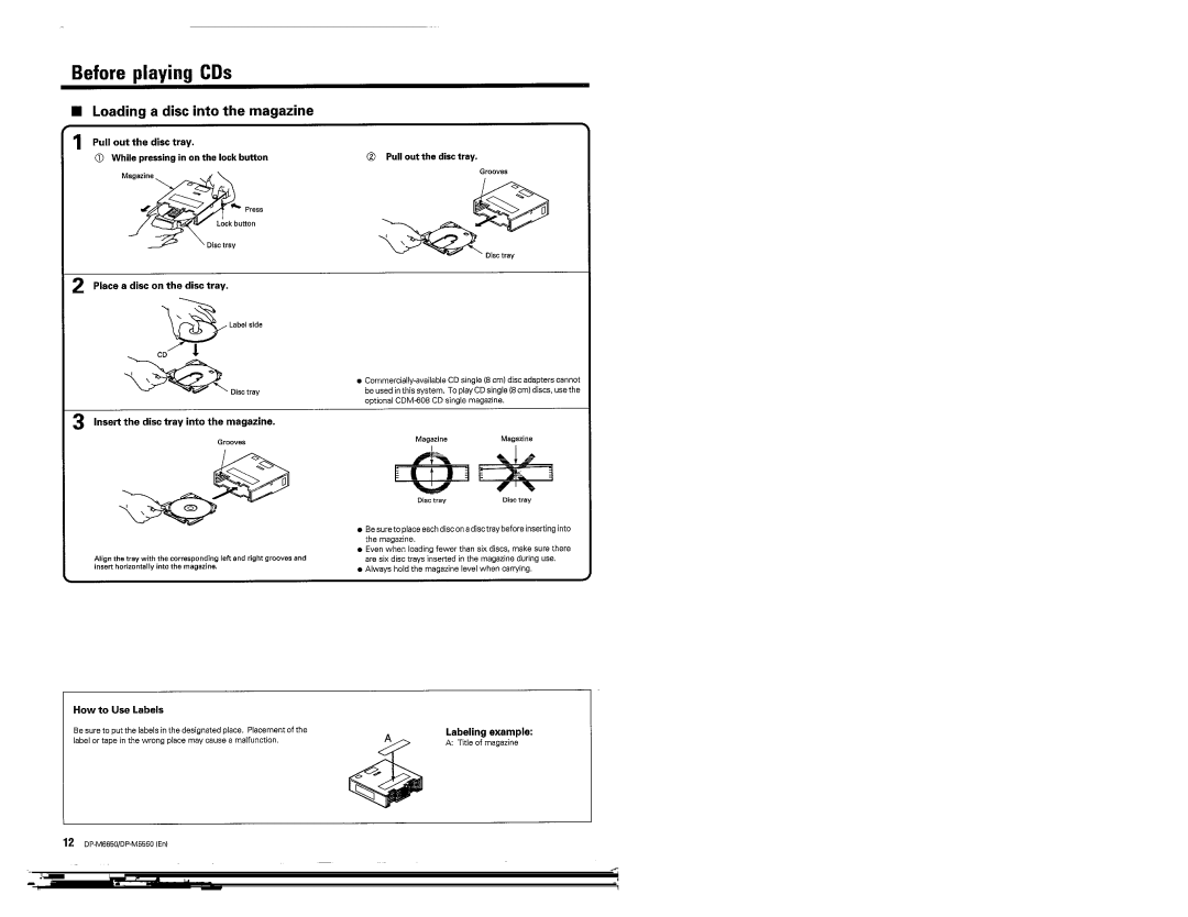 Kenwood DP-M5550, DP-M6650 manual 