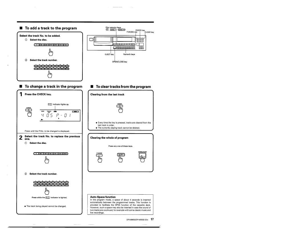 Kenwood DP-M6650, DP-M5550 manual 