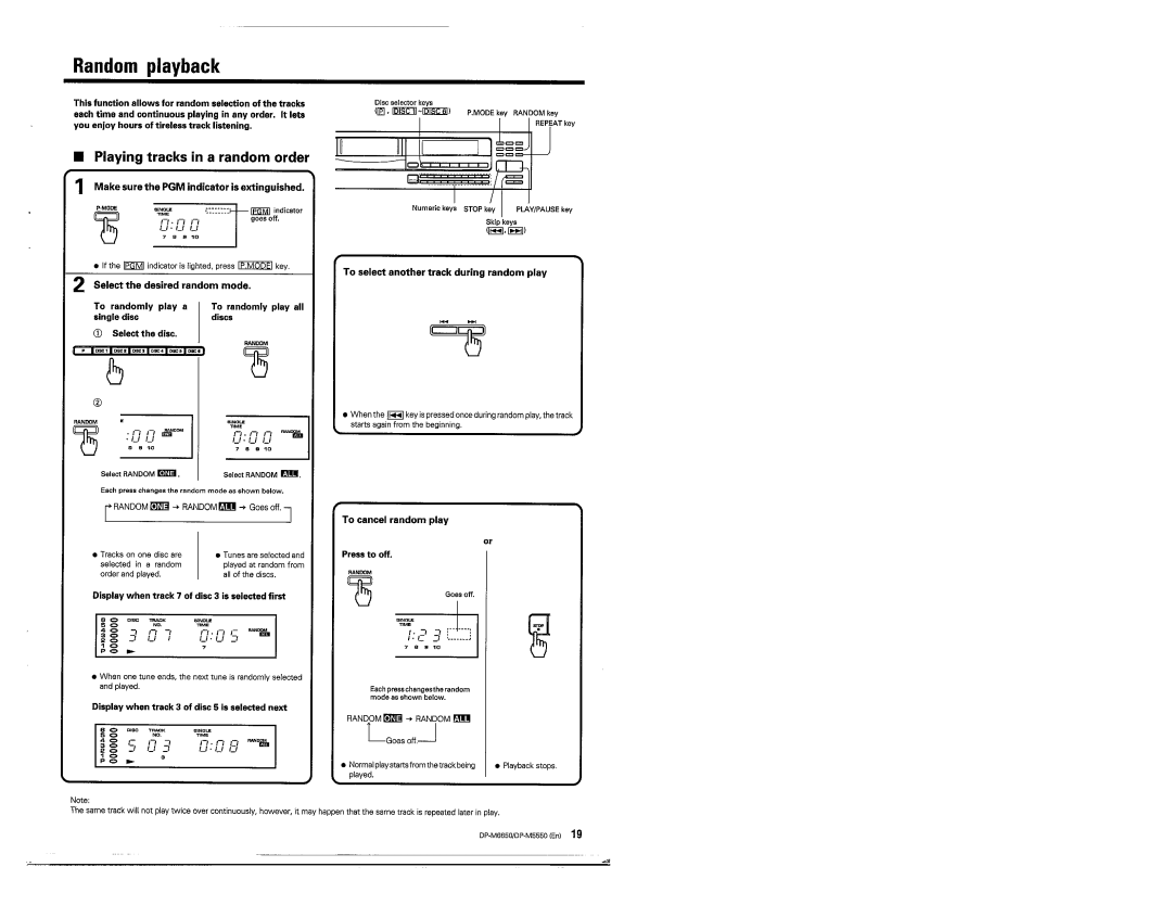 Kenwood DP-M6650, DP-M5550 manual 