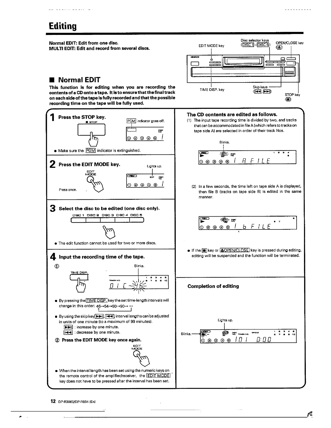 Kenwood DP-R3060, DP-R894 manual 