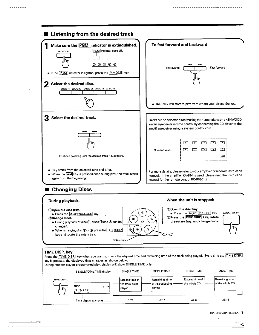 Kenwood DP-R894, DP-R3060 manual 