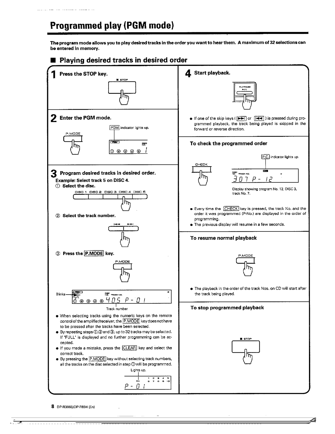 Kenwood DP-R3060, DP-R894 manual 