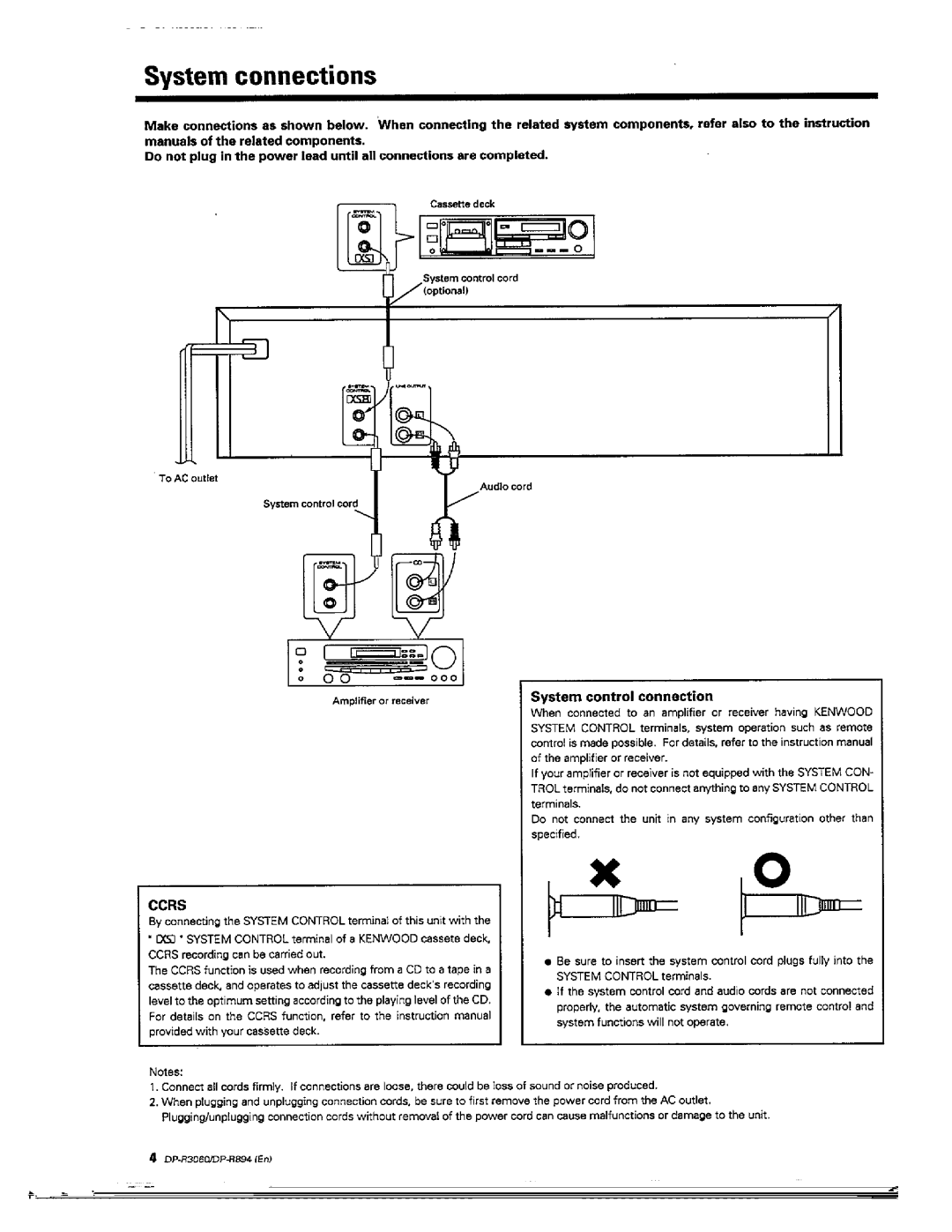 Kenwood DP-R3060, DP-R894 manual 