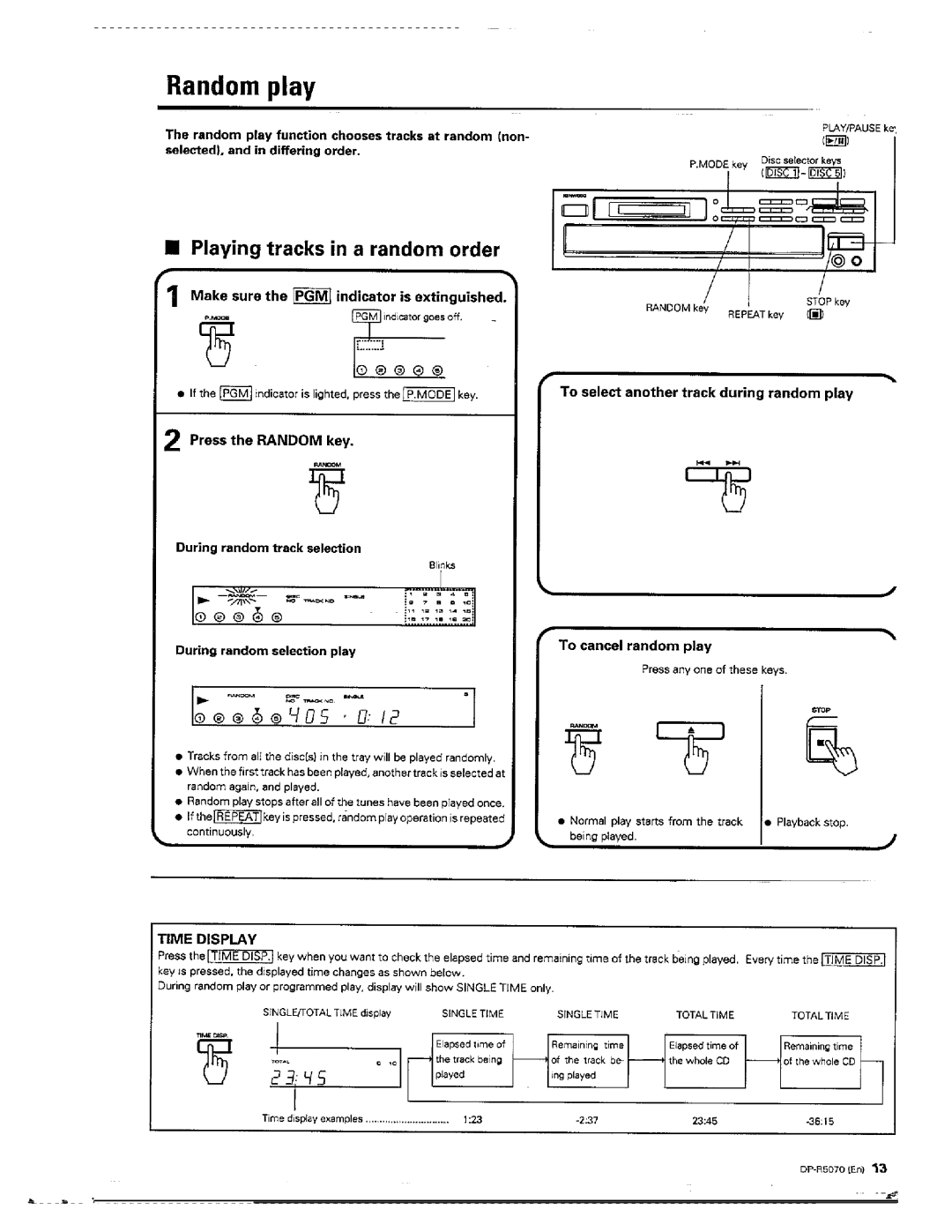 Kenwood DP-R5070 manual 