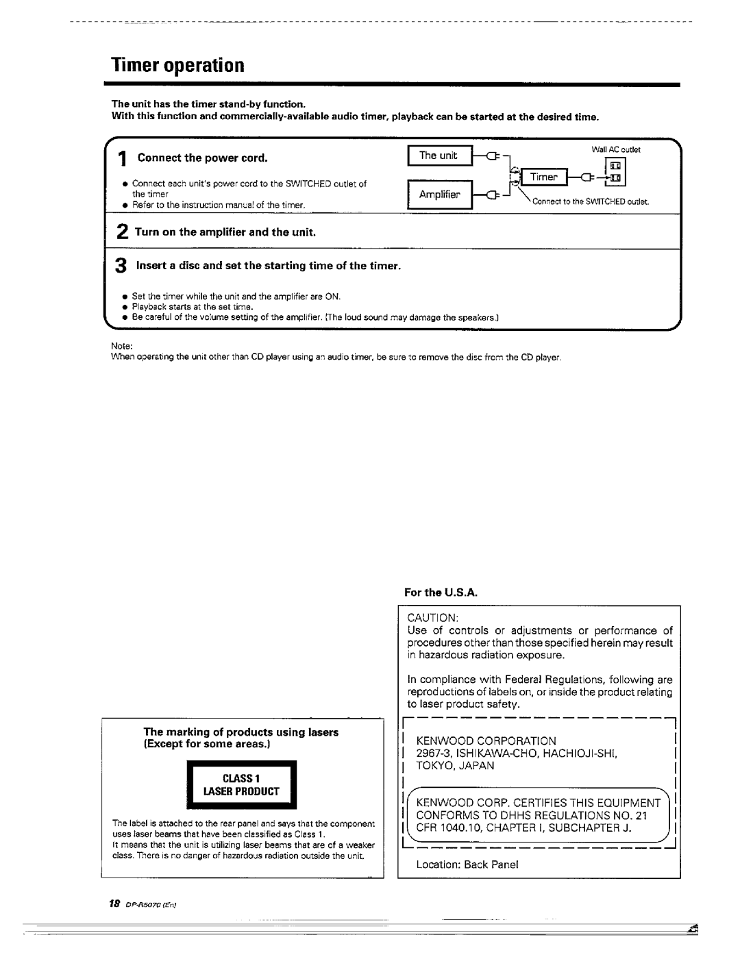 Kenwood DP-R5070 manual 