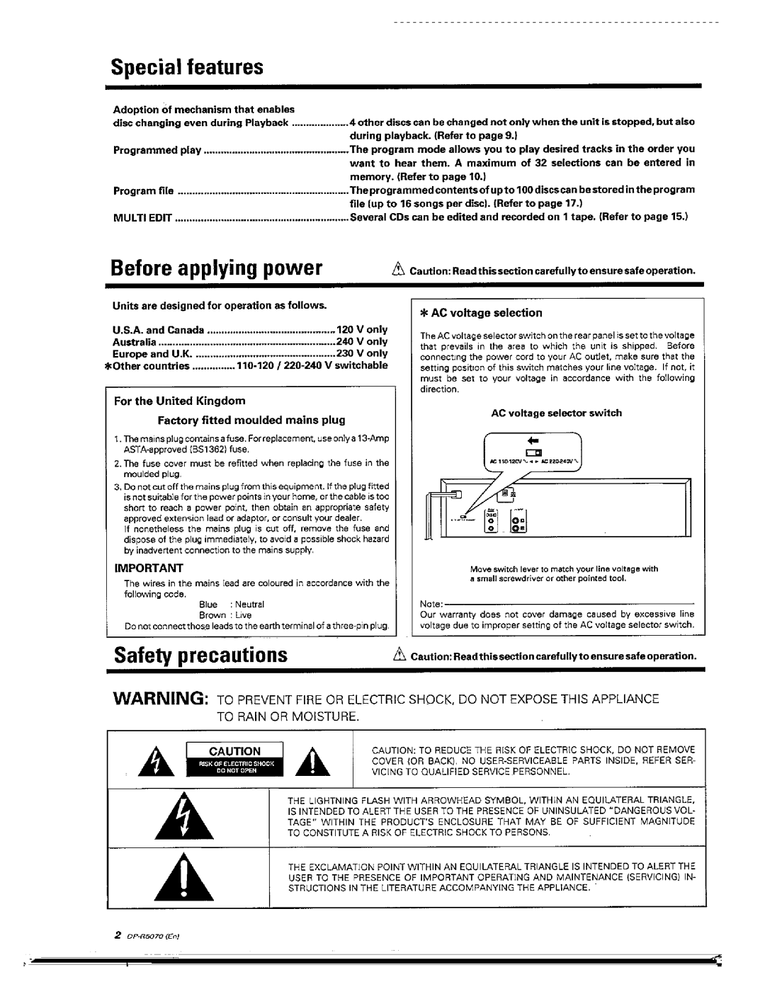 Kenwood DP-R5070 manual 