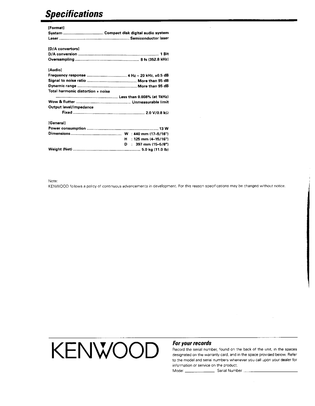 Kenwood DP-R797 manual 