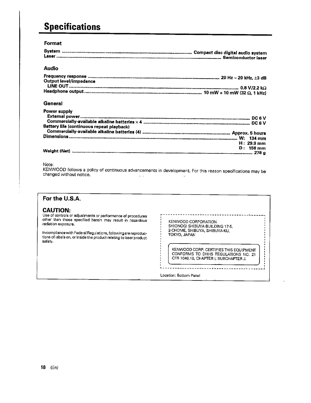 Kenwood DPC-141 manual 