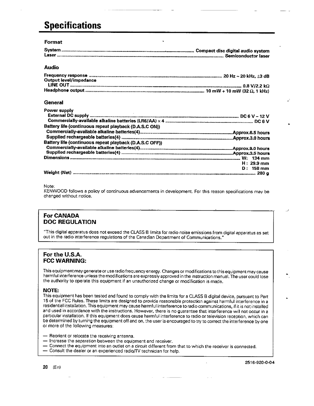 Kenwood DPC-451 manual 